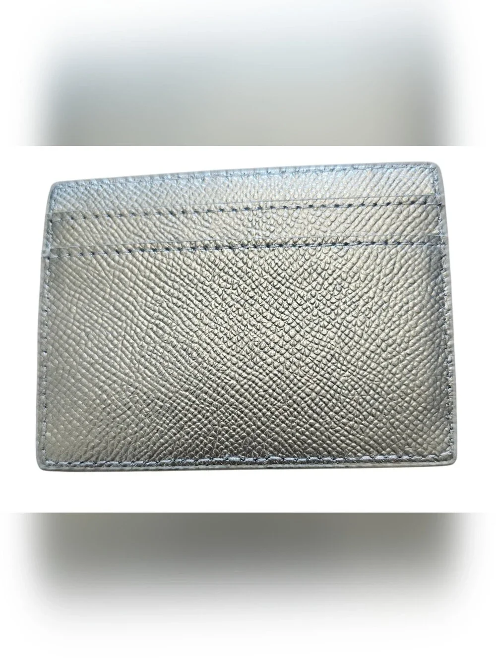 Kurt Geiger Metallic Pewter Richmond Card Holder, New
